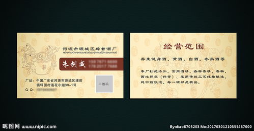 品味传承，香醉未来——XX白酒酒厂销售名片